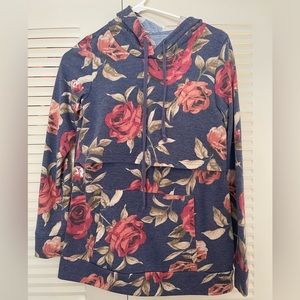 Latched Mama vintage floral breastfeeding hoodie.